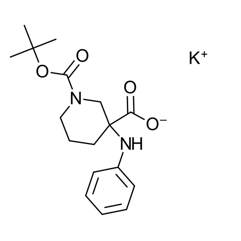 Potassium 3-anilino-1-tert-butoxycarbonyl-3-piperidinecarboxylate , CAS: N/A