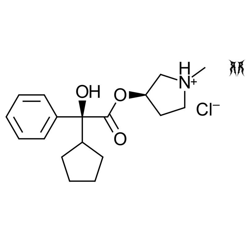 (R)-1-methylpyrrolidin-3-yl (R)-2-cyclopentyl-2-hydroxy-2-phenylacetate hydrochloride , CAS: N/A