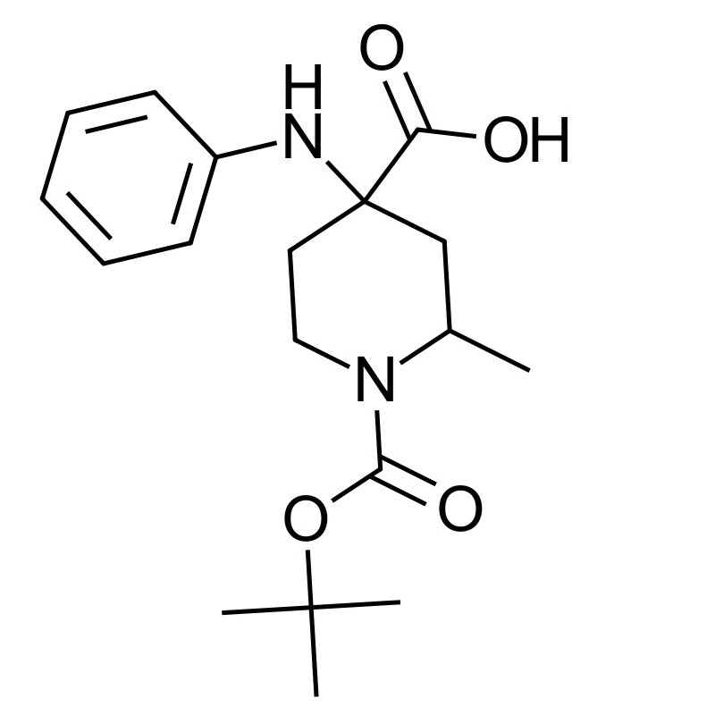 (RS)-4-(anilino)-1-(tert-butyloxycarbonyl)-2-methylpiperidine-4-carboxylic acid , CAS: N/A