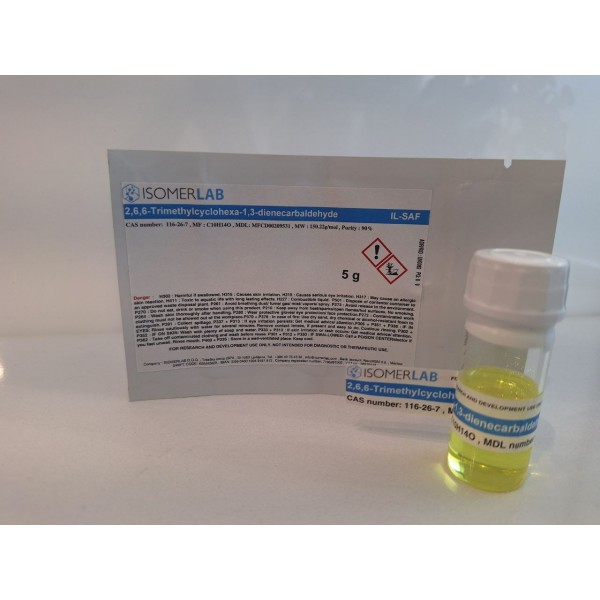 2,6,6-Trimethylcyclohexa-1,3-dienecarbaldehyde , CAS: 116-26-7