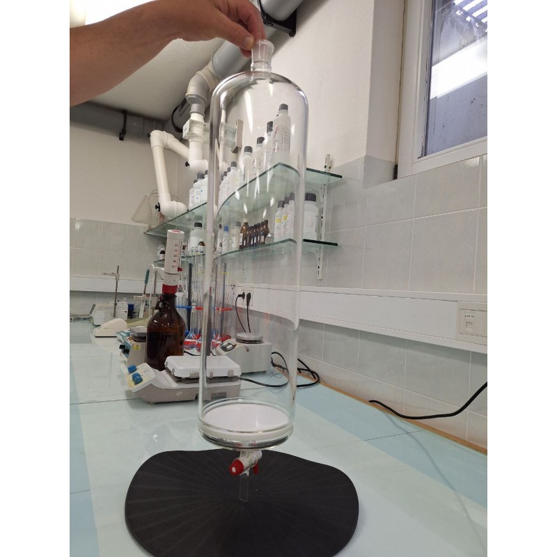 COLUMN FOR FLASH CHROMATOGRAPHY , w/ socket NS 29/32, GLASS FRIT POROSITY DISC 1 (Ø 140MM) , H = 500 MM , w/ PTFE STOPCOCK BORE SIZE : 6MM