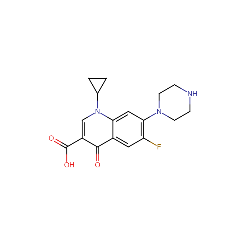 1-cyclopropyl-6-fluoro-4-oxo-7-piperazin-1-yl-1,4-dihydroquinoline-3-carboxylic acid , CAS: 85721-33-1