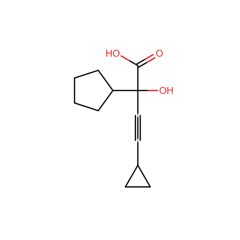 2-cyclopentyl-4-cyclopropyl-2-hydroxybut-3-ynoic acid , CAS: N/A