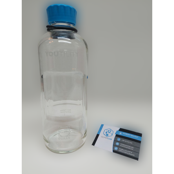 DURAN YOUTILITY GL 45 Glass Laboratory Bottle, clear, with screw cap and pouring ring