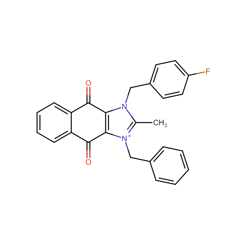 1-Benzyl-3-(4-fluorobenzyl)-2-methyl-4,9-dioxo-4,9-dihydro-1H-naphtho[2,3-d]imidazol-3-ium chloride ,  cRIPGBM , CAS: 2361988-76-1